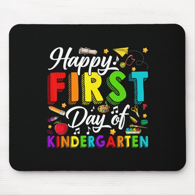 Happy First Day Of Kindergarten Back To School Boy Mouse Mat (Front)