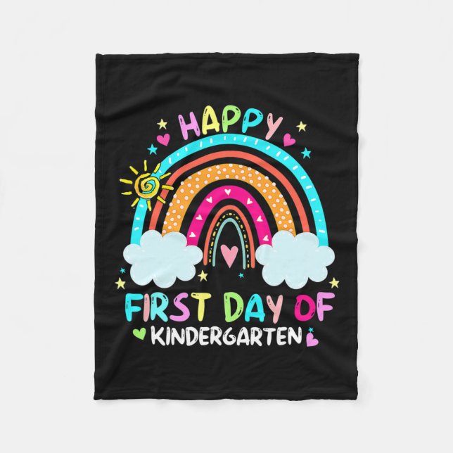 Happy First Day Of Kindergarten Back To School  Fleece Blanket (Front)