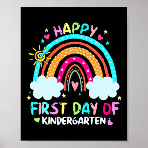 Happy First Day Of Kindergarten Back To School  Poster