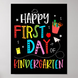 Happy First Day Of Kindergarten Back To School Tea Poster