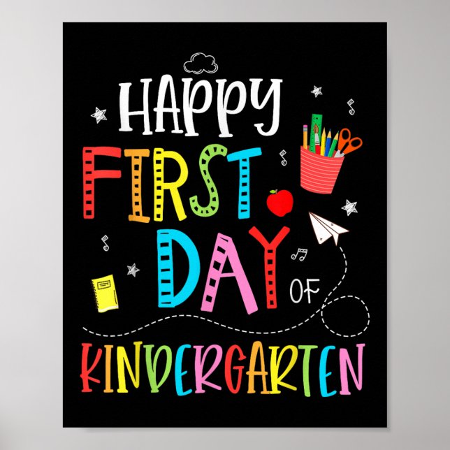 Happy First Day Of Kindergarten Back To School Tea Poster (Front)