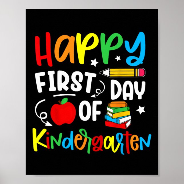 Happy First Day Of Kindergarten Back To School Tea Poster (Front)