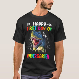 Happy First Day Of Kindergarten Boys Kids Dinosaur T-Shirt