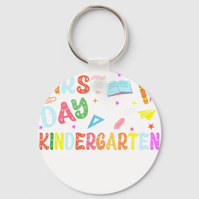 happy first day of kindergarten key ring (Front)