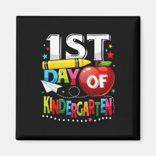 Happy First day of Kindergarten Teacher Fun Back T Magnet
