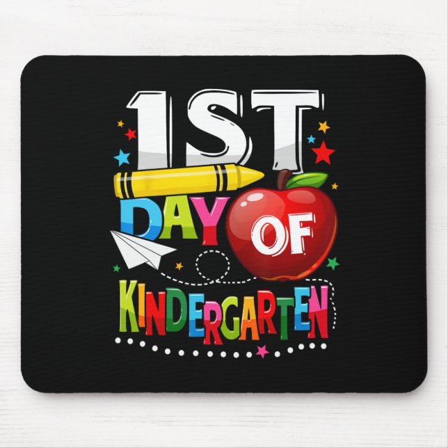 Happy First day of Kindergarten Teacher Fun Back T Mouse Mat (Front)