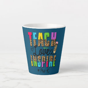 Happy First Day Of Pre K Teacher Lover Boho Latte Mug