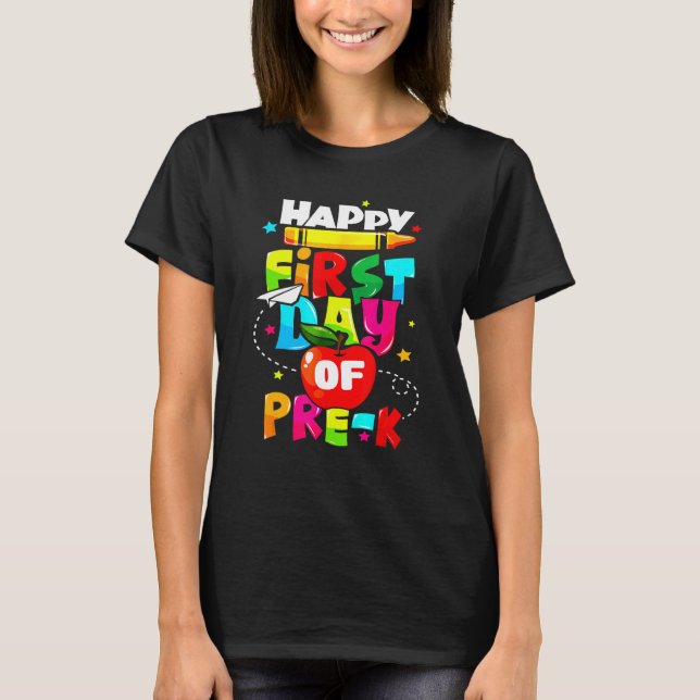 Happy First Day Of Pre K Tie Dye Back To School Co T-Shirt (Front)