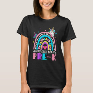 Happy First Day Of Pre K Unicorn Back To School 1 T-Shirt