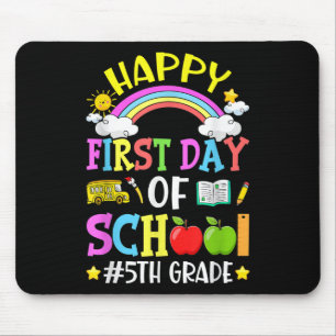 Happy First Day Of School 5th Grade Cute Back To S Mouse Mat