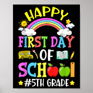 Happy First Day Of School 5th Grade Cute Back To S Poster