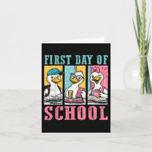Happy First Day Of School Back To School Goose Boy Card