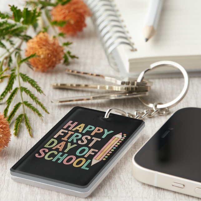 Happy First Day of School Back to School Key Ring (Front Right)