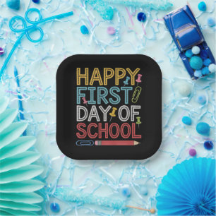 Happy First Day Of School Back To School Paper Plate
