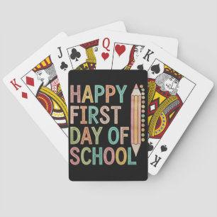 Happy First Day of School Back to School Playing Cards