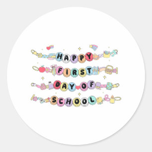 Happy First Day Of School Bracelet Back To School Classic Round Sticker