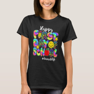 Happy First Day Of School Bus Aide Life Tie Dye Le T-Shirt