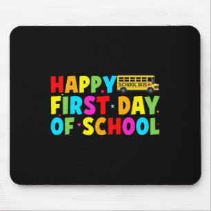 Happy First Day Of School Bus Driver Welcome Back Mouse Mat