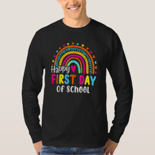 Happy First Day Of School Colourful Rainbow Heart T-Shirt