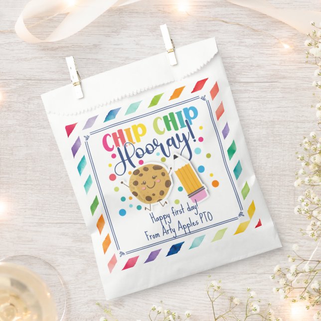 Happy first day of school cookie  favour bags (Clipped)