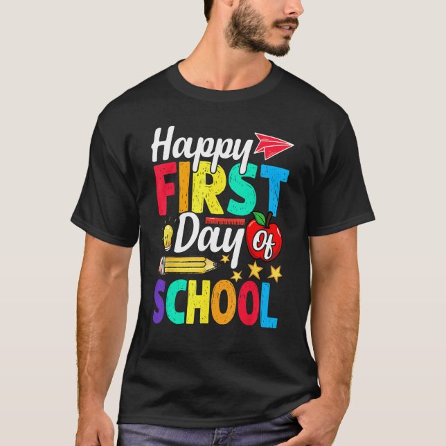 Happy First Day Of School Cute  Back To School 1 T-Shirt (Front)