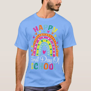 Happy First Day of School Cute Rainbow Back to Sch T-Shirt