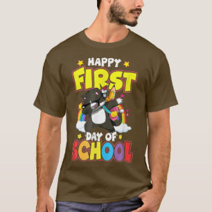 Happy First Day Of School Dabbing Cat Back O Schoo T-Shirt