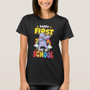 Happy First Day Of School Dabbing Rhino Back To Sc T-Shirt