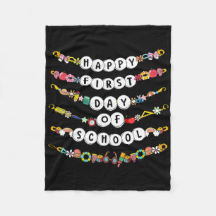 Happy First Day Of School Friendship Bracelets Tea Fleece Blanket