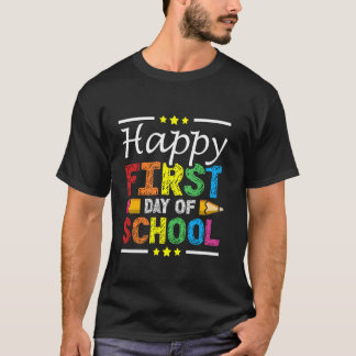Happy First Day Of School Grade Kids Pupil Back To T-Shirt