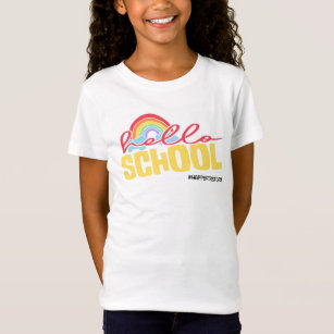 Happy First Day Of School Hello Teacher Rainbow T-Shirt