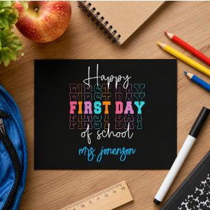 Happy First Day of School Holiday Postcard