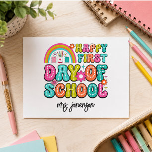 Happy First Day of School Holiday Postcard