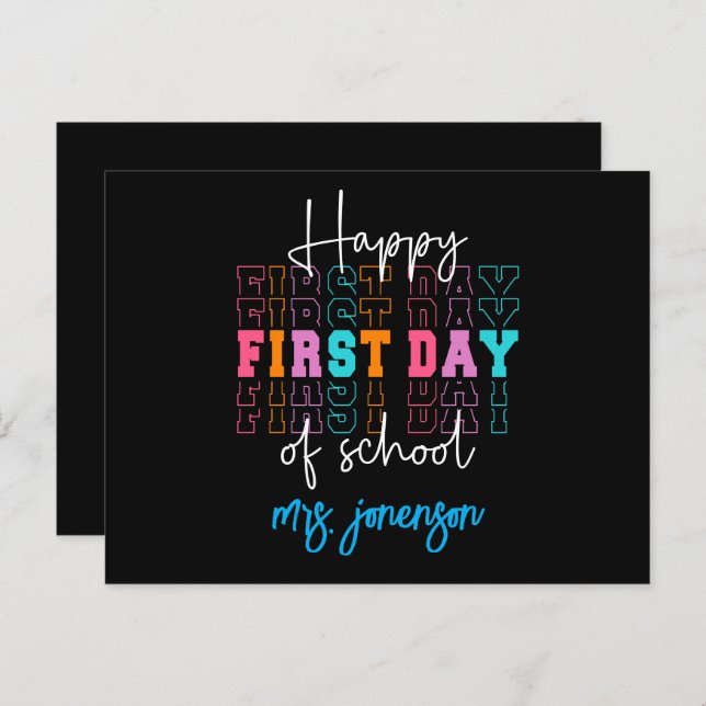 Happy First Day of School  Holiday Postcard (Front/Back)