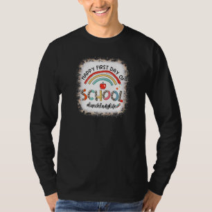 Happy First Day Of School Leopard Rainbow Lunch La T-Shirt