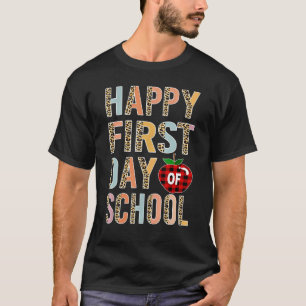 Happy First Day Of School Leopard Teacher Student T-Shirt