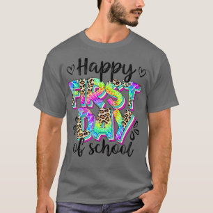 Happy First Day Of School Leopard Tie Dye For Men T-Shirt
