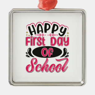 Happy First Day Of School Metal Tree Decoration