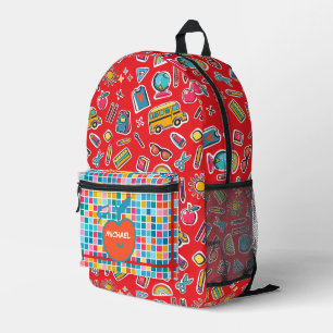 Happy First Day Of School Monogram Personalised Printed Backpack