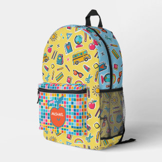 Happy First Day Of School Monogram Personalised Printed Backpack