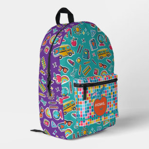 Happy First Day Of School Monogram Personalised Printed Backpack