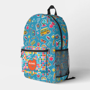Happy First Day Of School Monogram Personalised Printed Backpack