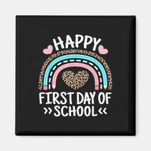 Happy First Day Of School Outfit Rainbow Teacher S Magnet