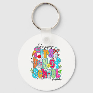 Happy First Day Of School Pencil Teacher Kids Back Key Ring