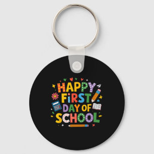 Happy First Day Of School Pencil Teacher Kids Back Key Ring