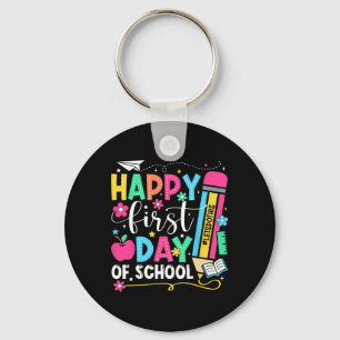 Happy First Day Of School Pencil Teacher Kids Back Key Ring