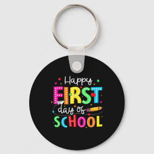Happy First Day Of School Pencil Teacher Kids Back Key Ring