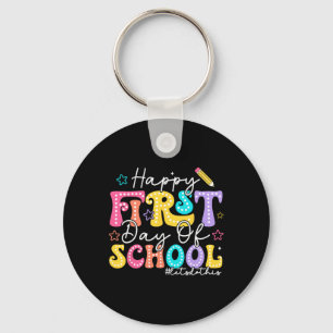 Happy First Day Of School Pencil Teacher Kids Back Key Ring