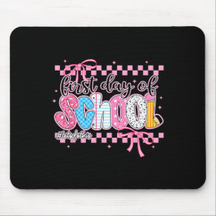 Happy First Day Of School Pencil Teacher Kids Back Mouse Mat