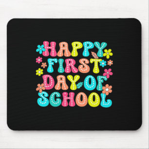 Happy First Day Of School Pencil Teacher Kids Back Mouse Mat